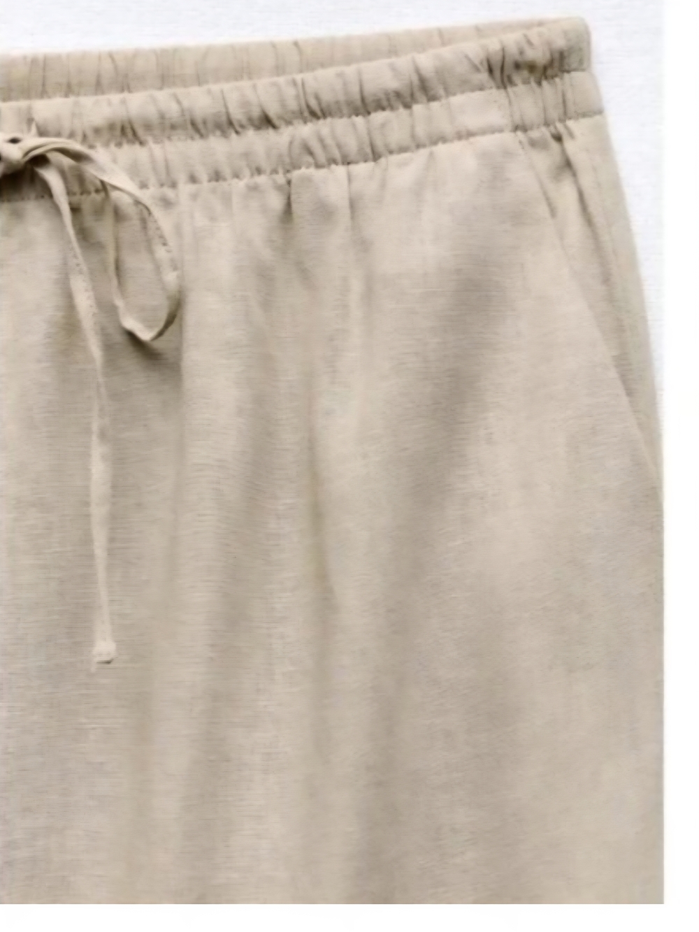 Zara Linen Blend Drawstring Maxi Skirt With Back Slit - Picture 5 of 6